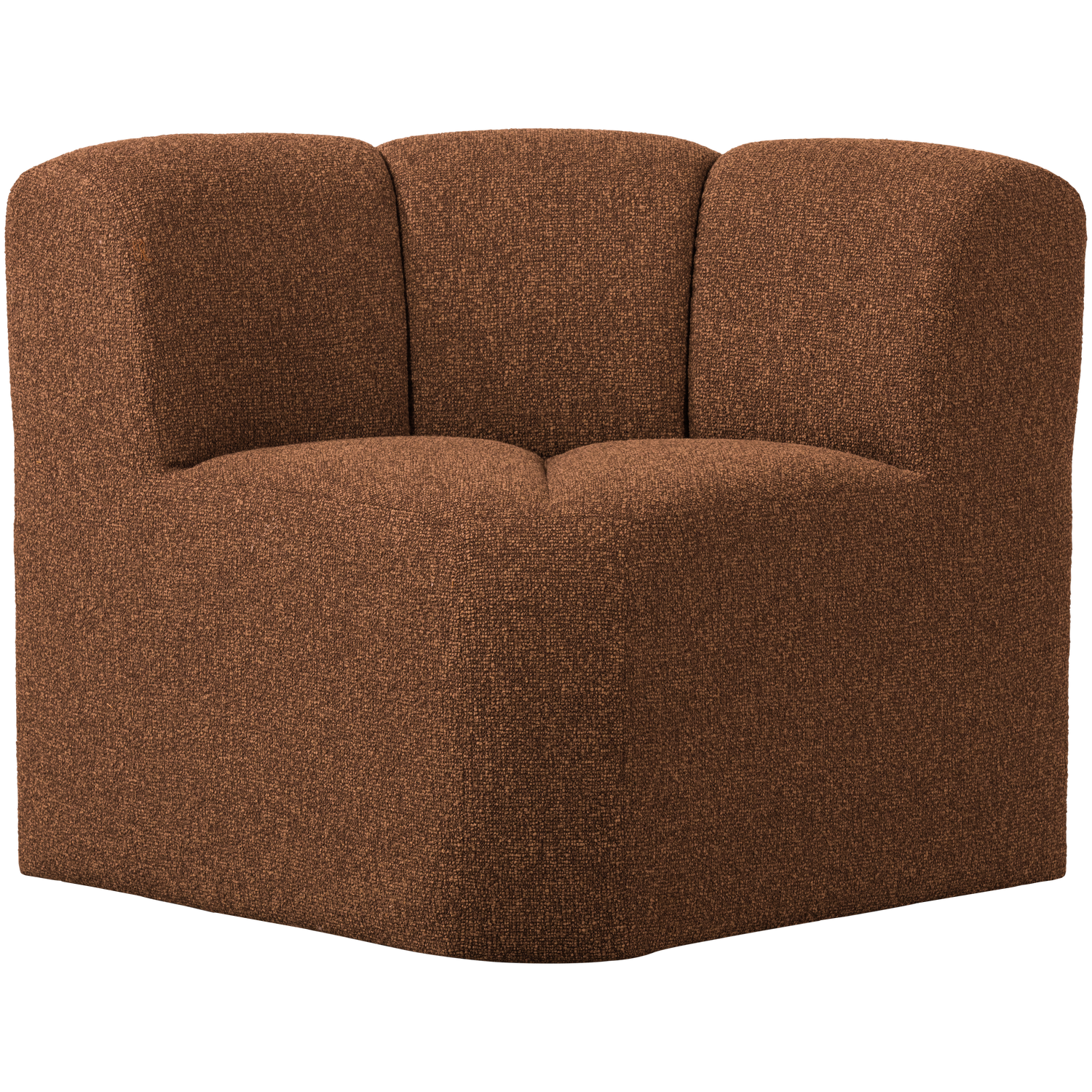 WOOOD Mojo Eetbankje Hoek Met Rugleuning - Bouclé - Roestbruin Melange