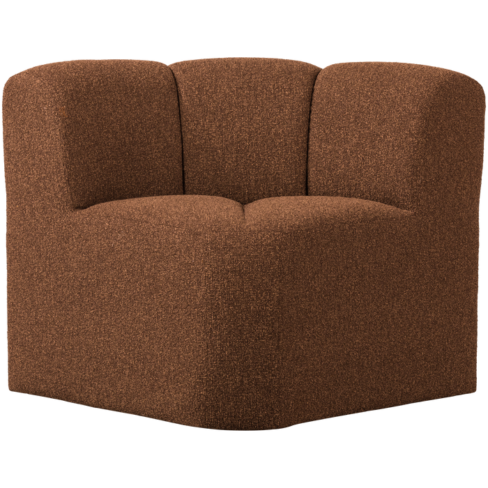 WOOOD Mojo Eetbankje Hoek Met Rugleuning - Bouclé - Roestbruin Melange