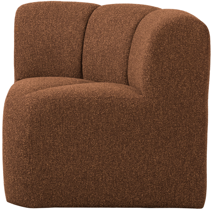 WOOOD Mojo Eetbankje Hoek Met Rugleuning - Bouclé - Roestbruin Melange