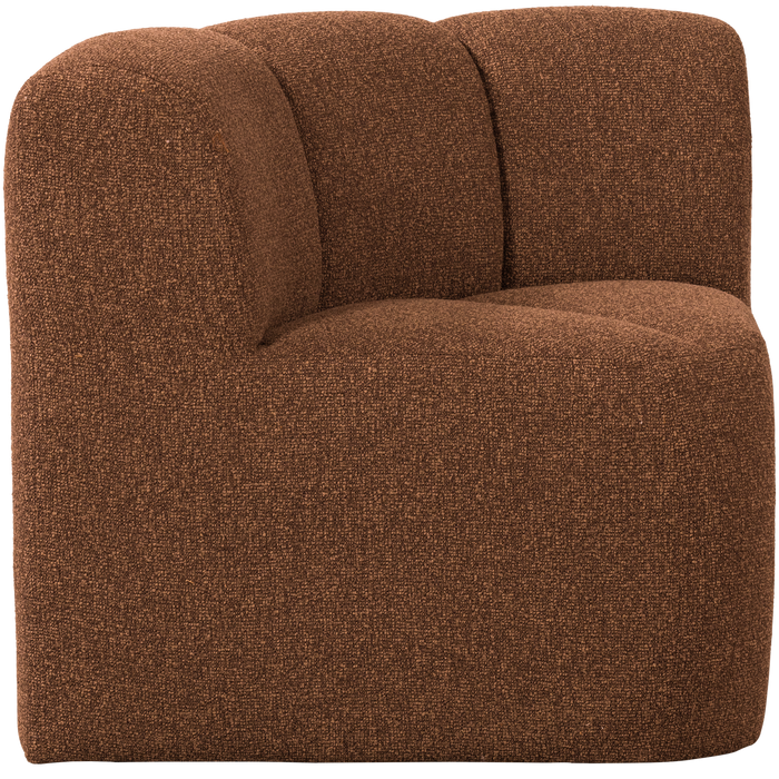 WOOOD Mojo Eetbankje Hoek Met Rugleuning - Bouclé - Roestbruin Melange