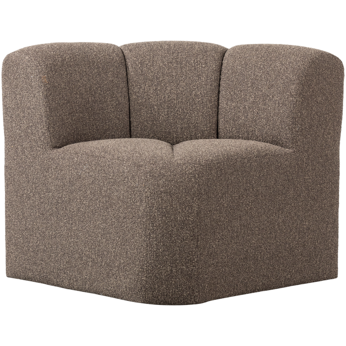 WOOOD Mojo Eetbankje Hoek Met Rugleuning - Bouclé - Bruin Melange