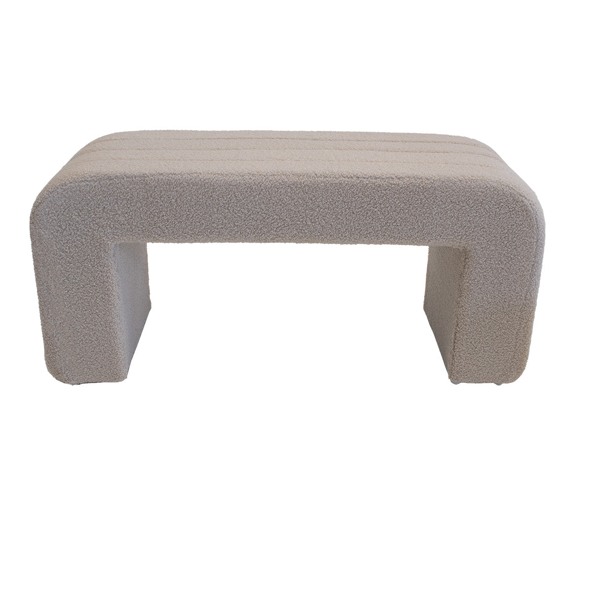 Giga Meubel - Halbankje Taupe Bouclé  - 99x38x46cm - Sera