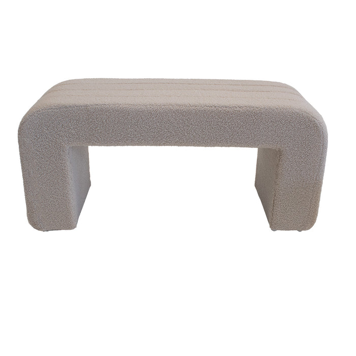 Giga Meubel - Halbankje Taupe Bouclé  - 99x38x46cm - Sera