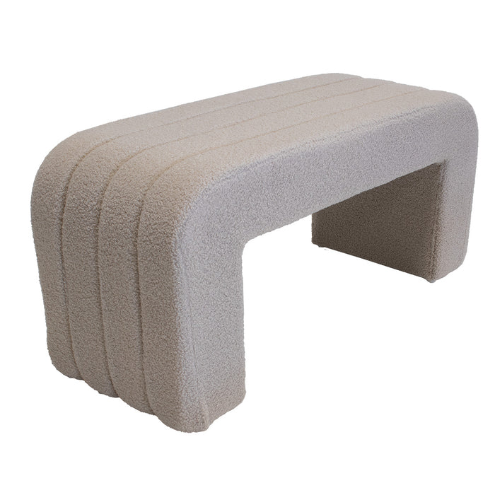 Giga Meubel - Halbankje Taupe Bouclé  - 99x38x46cm - Sera