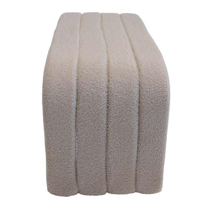 Giga Meubel - Halbankje Taupe Bouclé  - 99x38x46cm - Sera