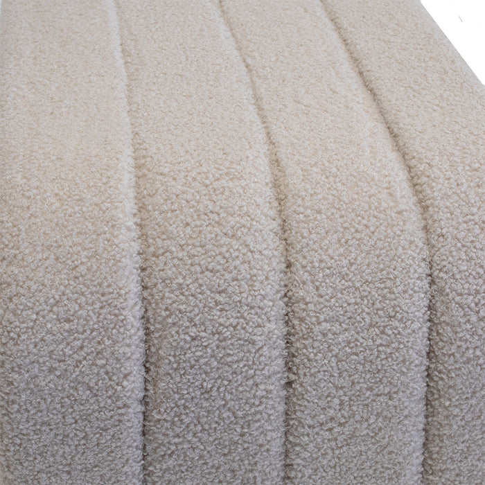 Giga Meubel - Halbankje Taupe Bouclé  - 99x38x46cm - Sera