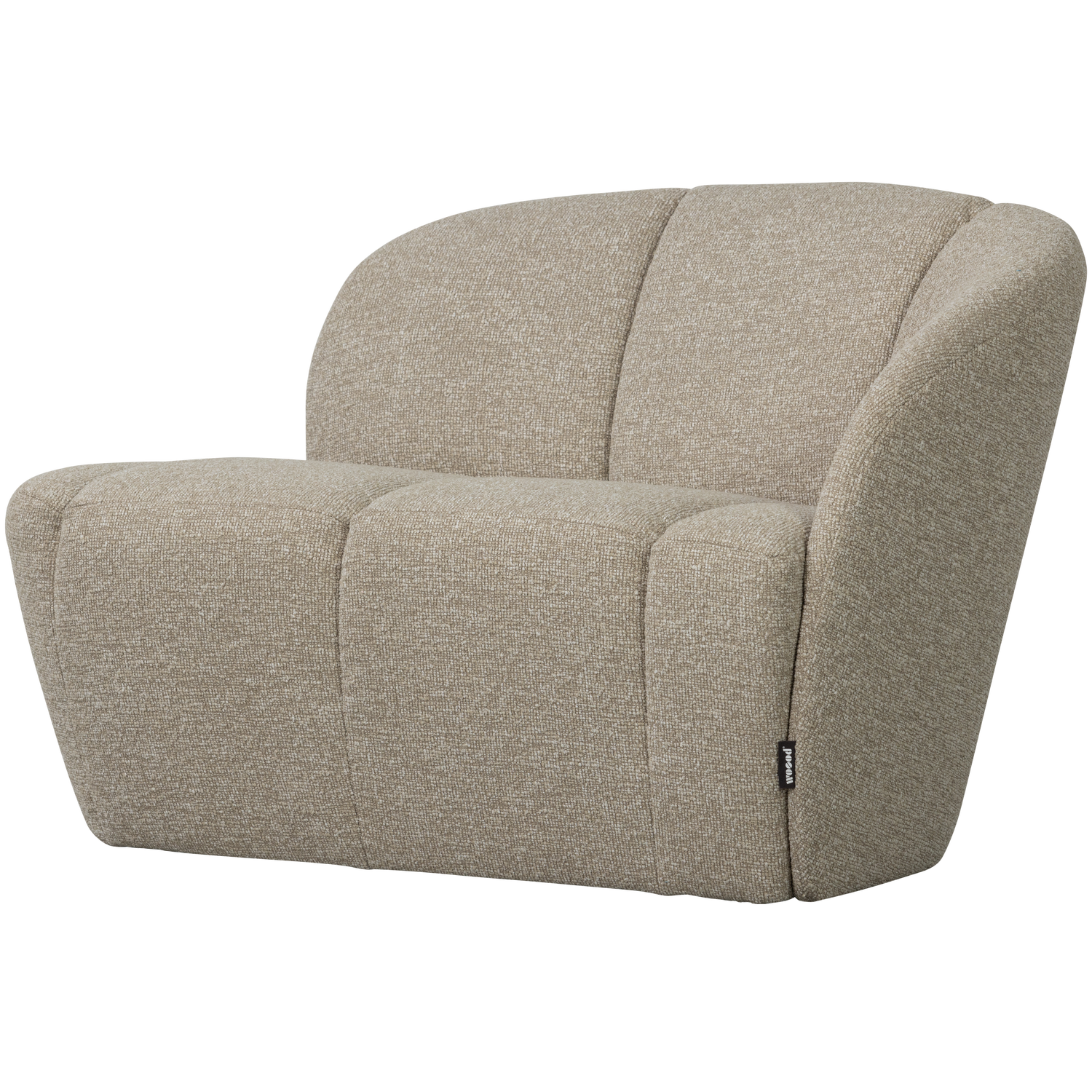 WOOOD Mojo 2-Zits Bankje Rechts - Bouclé - Beige Melange - 73x112x77
