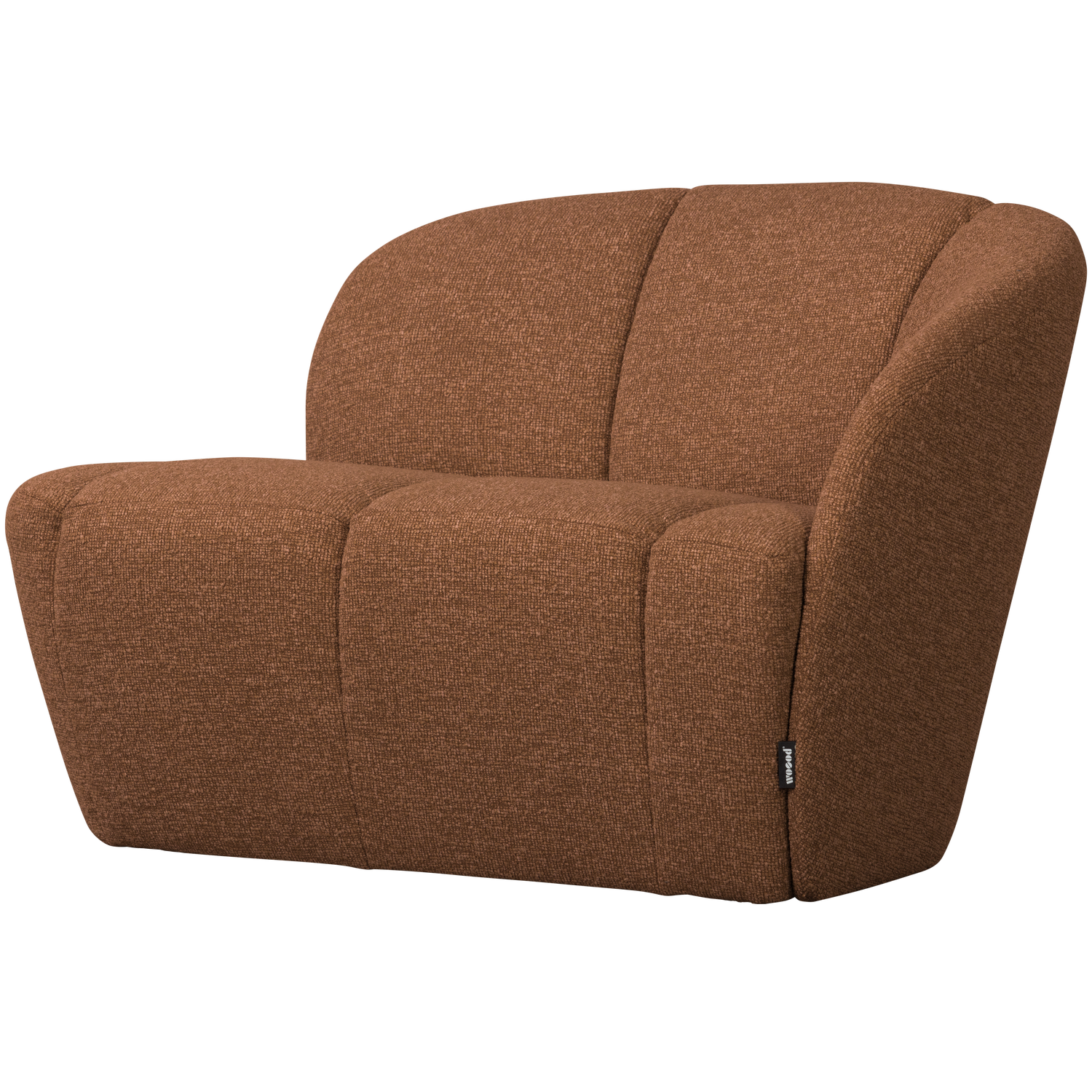 WOOOD Mojo 2-Zits Bankje Rechts - Bouclé - Roestbruin Melange