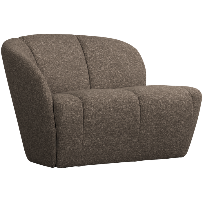 WOOOD Mojo 2-Zits Bankje Links - Bouclé - Bruin Melange - 73x112x77