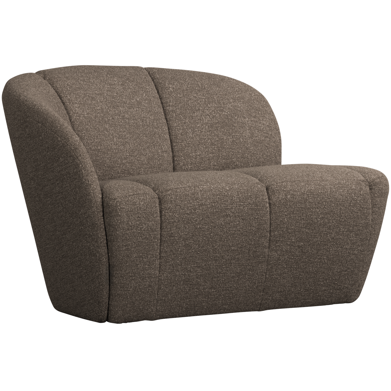 WOOOD Mojo 2-Zits Bankje Links - Bouclé - Bruin Melange - 73x112x77