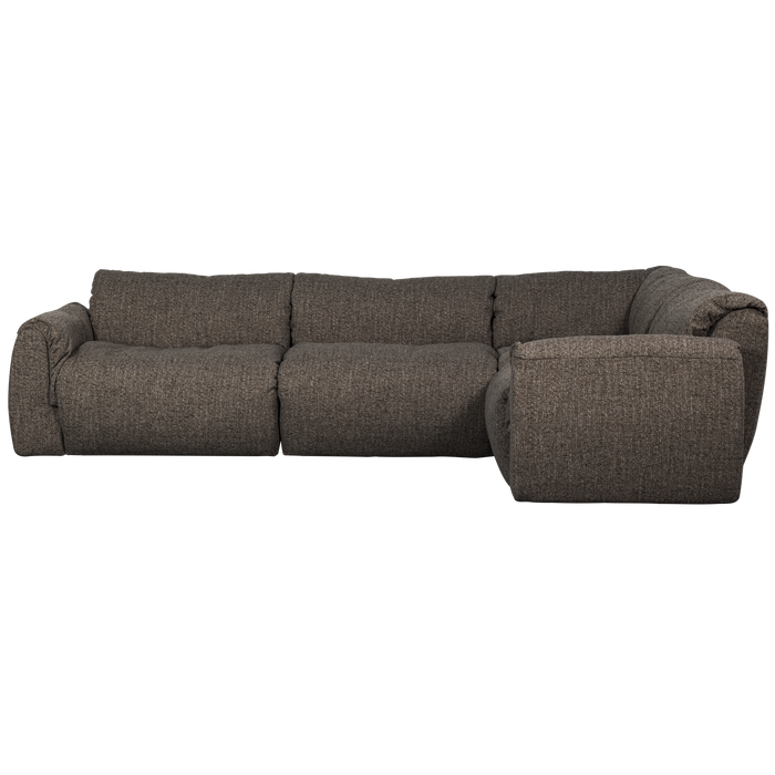 WOOOD Baggy Hoekbank Rechts - Geweven Stof - Warmgrijs Melange