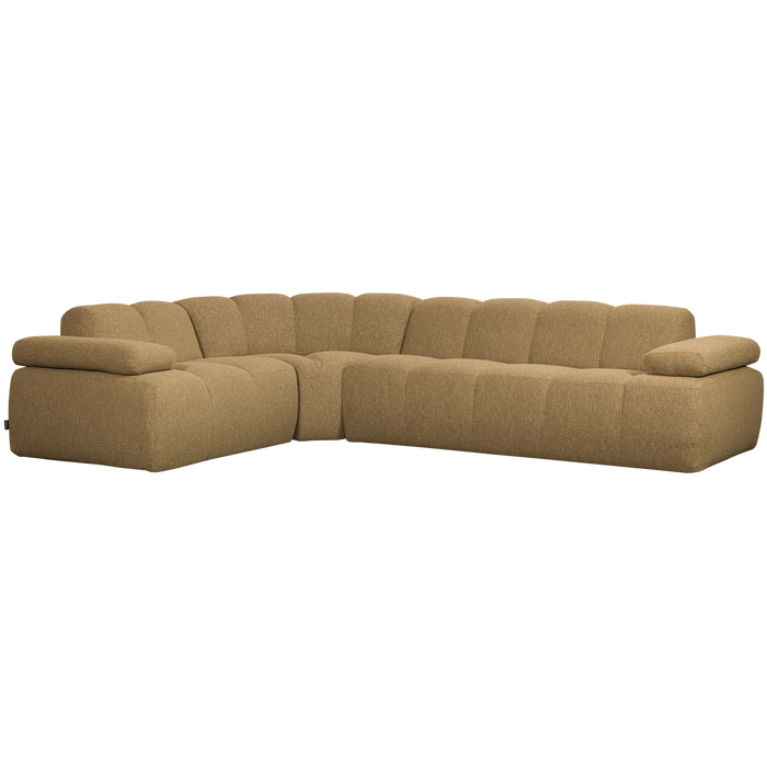 WOOOD Mojo Hoekbank Links - Bouclé - Geel|Bruin Melange - 74x310x230