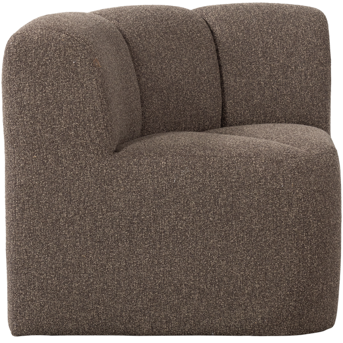 WOOOD Mojo Eetbankje Hoek Met Rugleuning - Bouclé - Bruin Melange