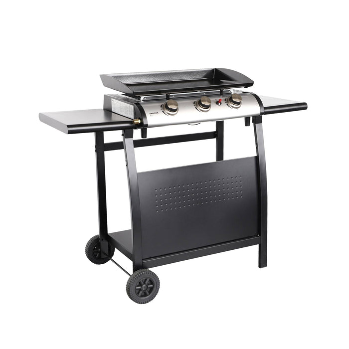 sweeek - Gasplancha 3 branders inox 7,5kW met karretje