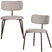 WOOOD Travis Eetkamerstoelen - Polyester - Off White - Set van 2