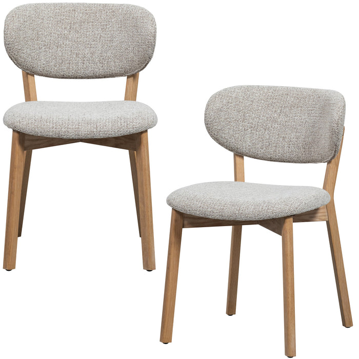 WOOOD Udar Eetkamerstoelen Houten Frame - Naturel - Set van 2
