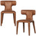 WOOOD Permit Eetkamerstoelen - Leerlook - Cognac - Set van 2
