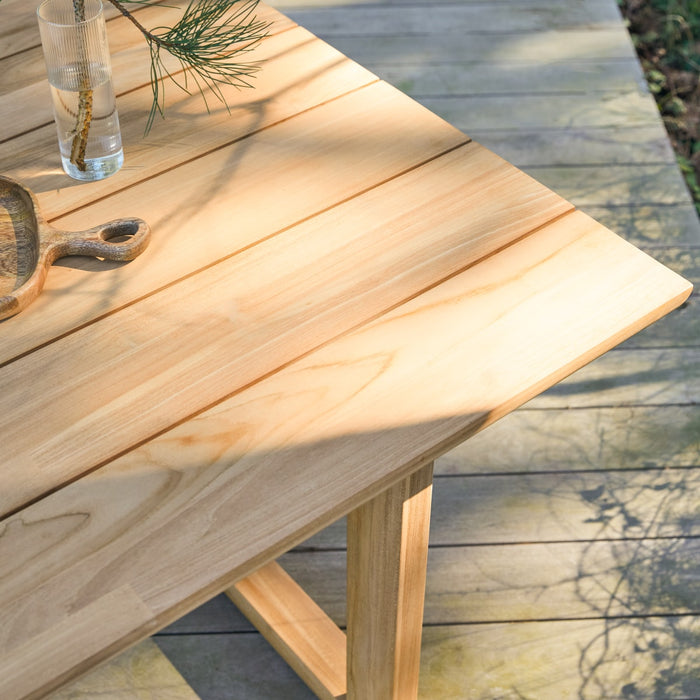 Tikamoon - Tuinset in teakhout en stof Noah 6 stoelen