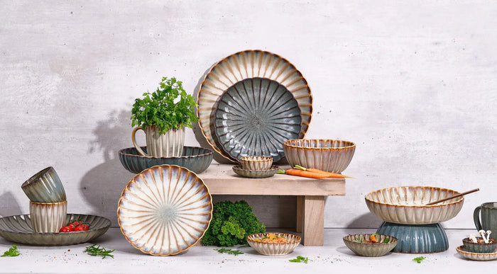 Cosy & Trendy Serviesset Astera Ocean 16-delig | 4 personen - 4 dinerborden, 4 diepe borden, 4 kommen en 4 mokken