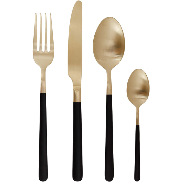 Cosy & Trendy Bestekset Olivia Champagne Black 16 delig | 4 personen