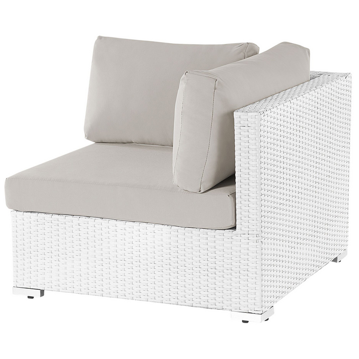 Beliani - SANO II - Loungeset - Wit|Beige - Rechtszijdig - Kunstrotan