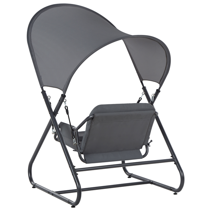 Beliani - SOLAGNA - Schommelbank - Donkergrijs - Staal