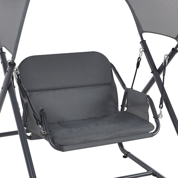 Beliani - SOLAGNA - Schommelbank - Donkergrijs - Staal