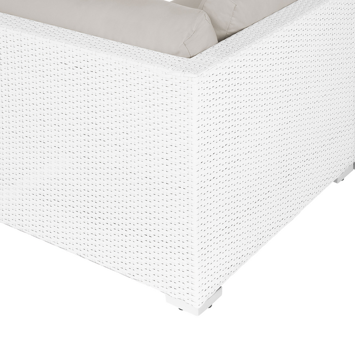 Beliani - SANO II - Loungeset - Wit|Beige - Rechtszijdig - Kunstrotan