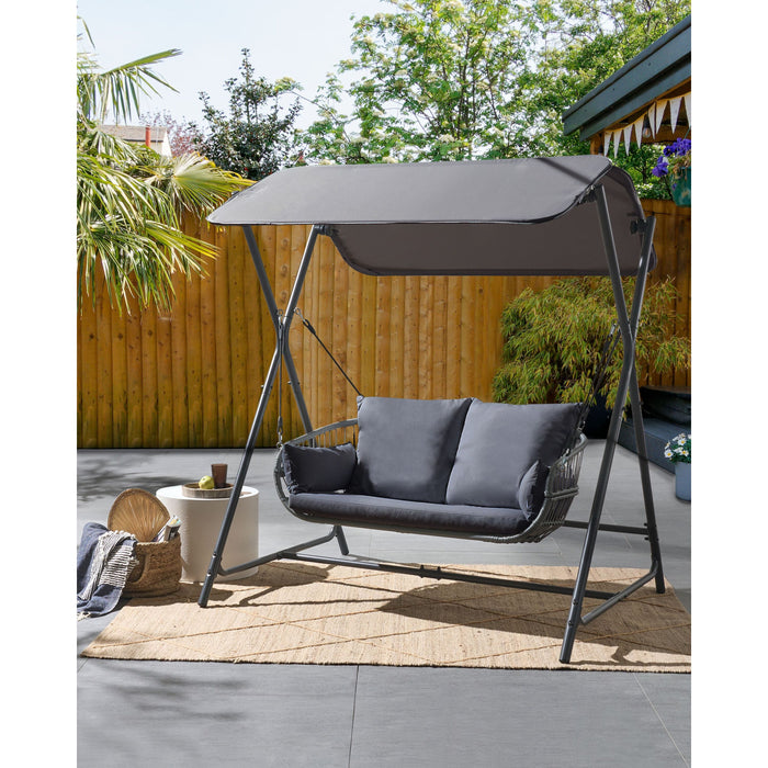 Beliani - FIASTRA - Schommelbank - Donkergrijs - Staal