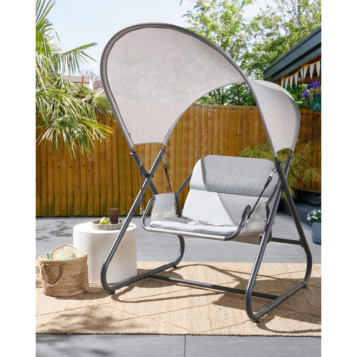 Beliani - SOLAGNA - Schommelbank - Lichtgrijs - Staal