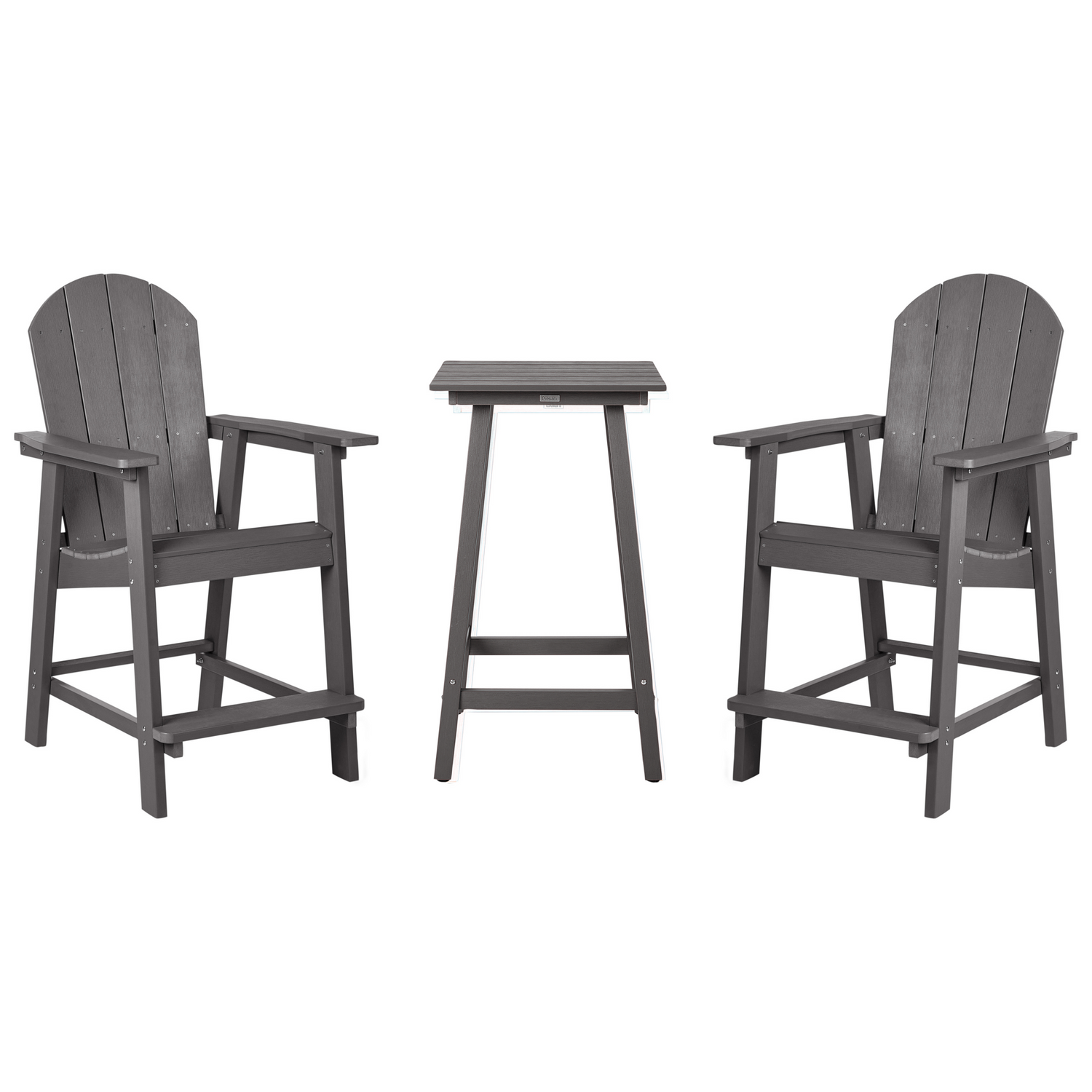 Beliani - ADIRONDACK - Balkonset - Donkergrijs - Kunsthout