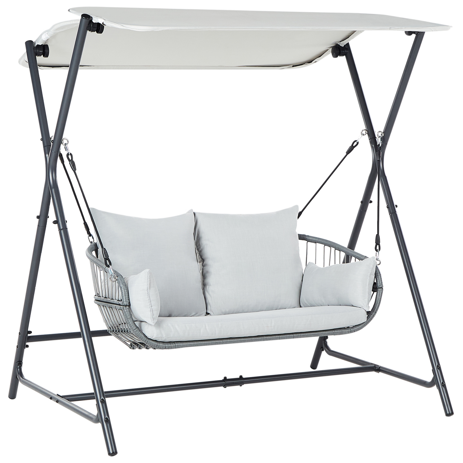 Beliani - FIASTRA - Schommelbank - Lichtgrijs - Staal