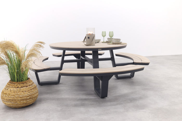 Garden Impressions Sarria picknick set Ø148 x 75 - donker grijs