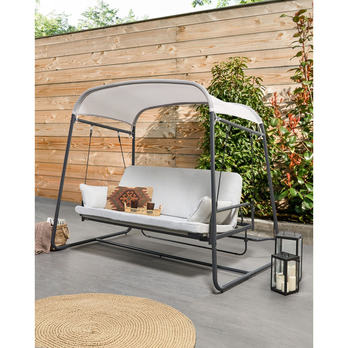 Beliani - MARSCIANO - Schommelbank - Lichtgrijs - Staal