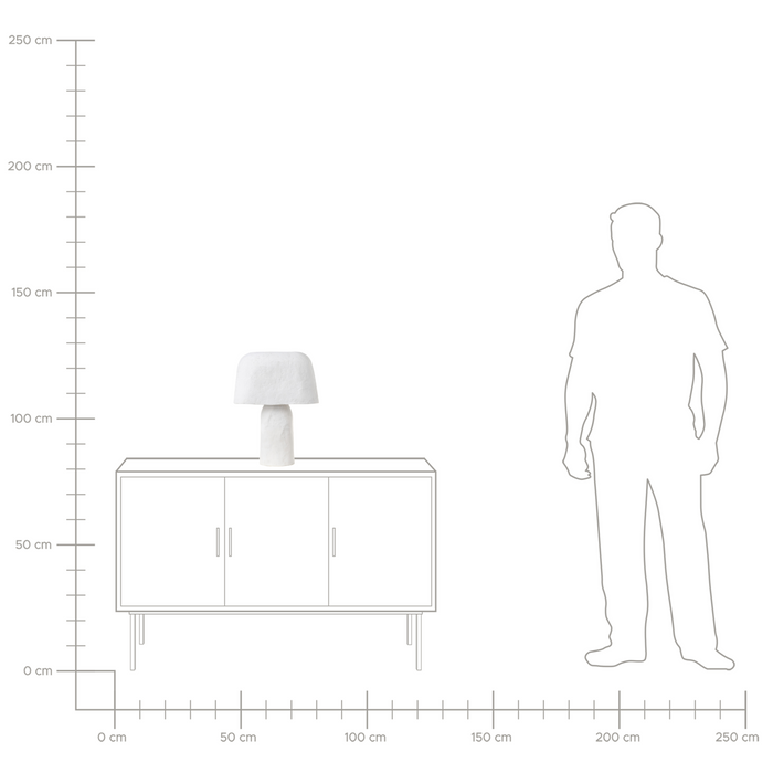 Beliani - CARRASCO - Tafellamp - Wit - Papier-maché