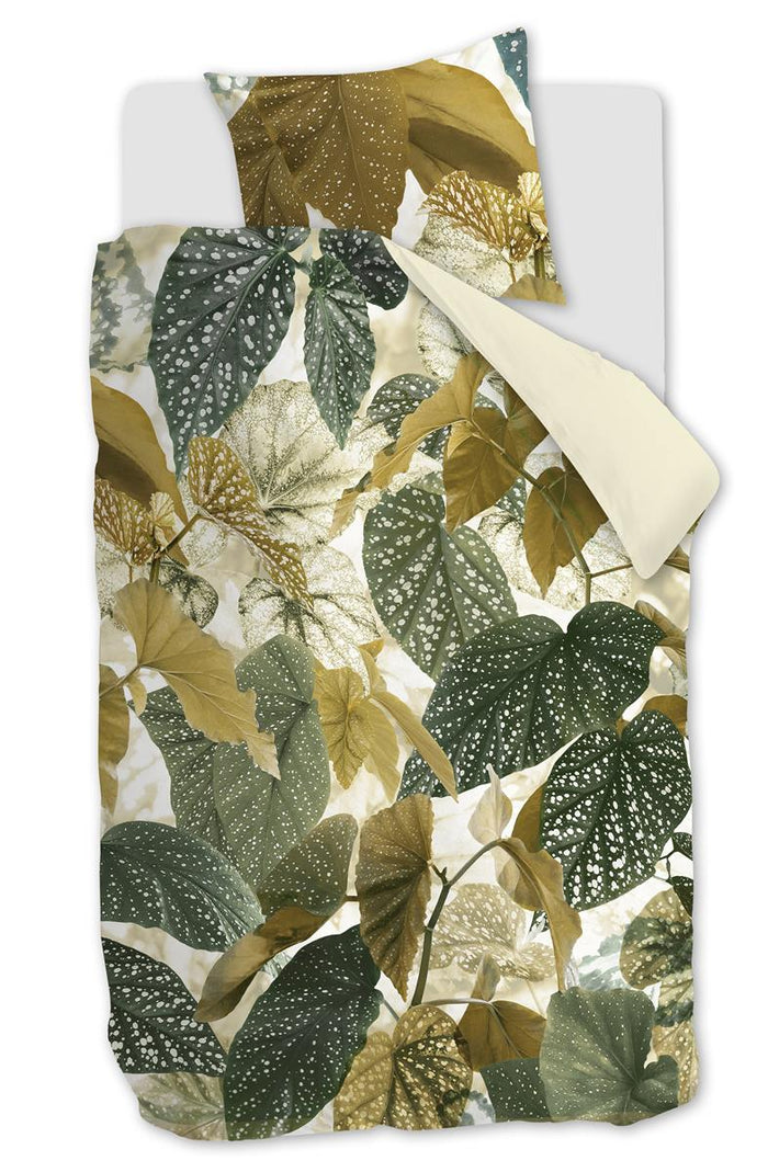 Beddinghouse Begonia  dekbedovertrek - 140x200|220 - Olijfgroen