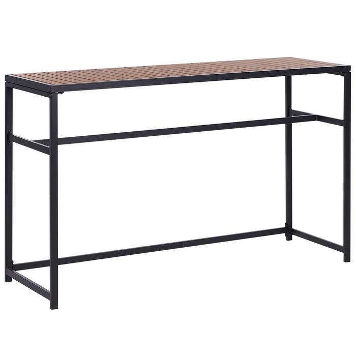 Beliani - AVETRANA - Tuintafel - Lichthout|Zwart - 150 x 50 cm - Staal