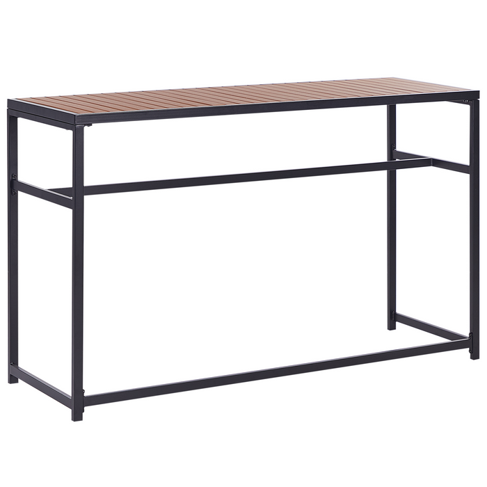 Beliani - AVETRANA - Tuintafel - Lichthout|Zwart - 150 x 50 cm - Staal