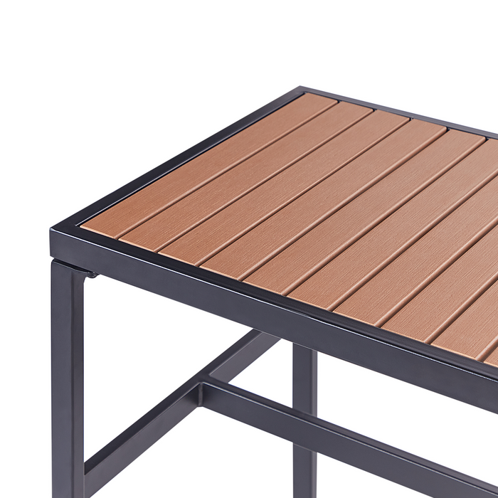 Beliani - AVETRANA - Tuintafel - Lichthout|Zwart - 150 x 50 cm - Staal