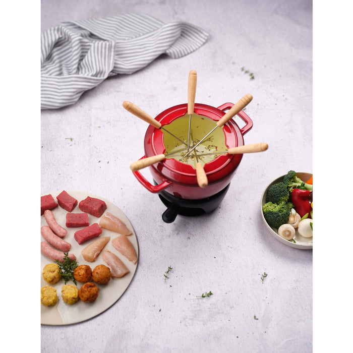 Cosy & Trendy Fondueset Fontestic Gietijzer Traditional Red - Ø 18 cm