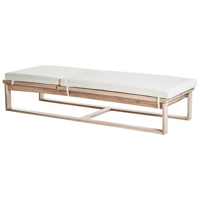 Beliani - AZZANELLO - Ligstoel set van 2 - Gebroken wit - Acaciahout