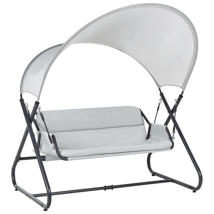 Beliani - SOLAGNA - Schommelbank 3-zits - Lichtgrijs - Staal