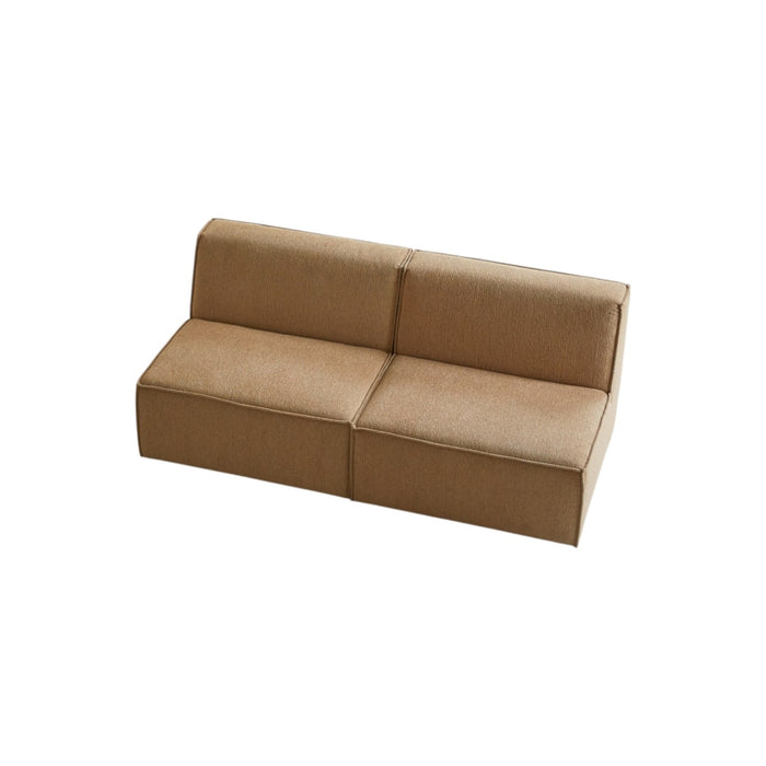 Tikamoon - Modulaire rechte 2-zitsbank Dario in camelkleurige stof