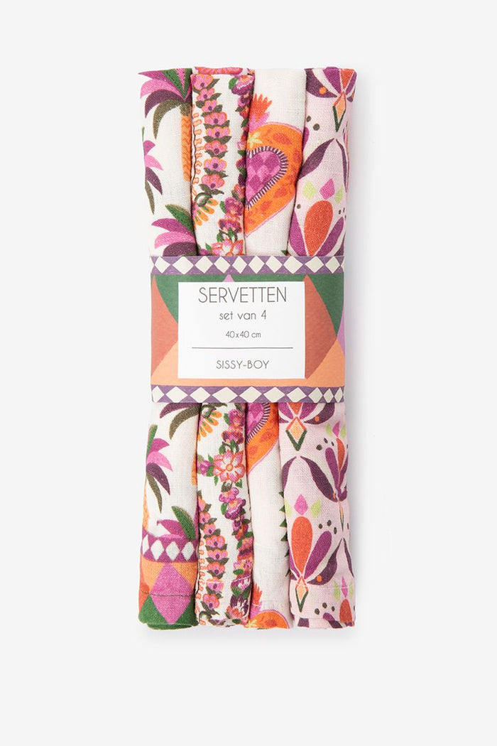 Sissy-Boy Set van 4 servetten met multicolour print-4st.
