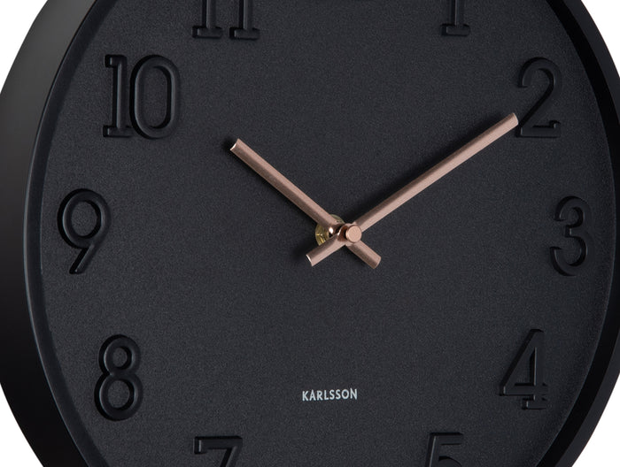 Karlsson Wandklok Calma - Zwart - 3.8x30x30cm