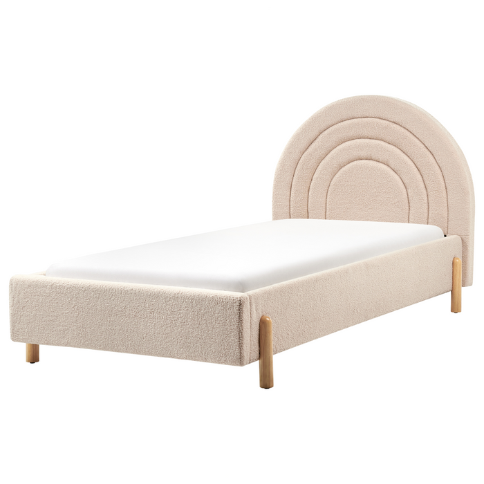 Beliani - ANET - Bed - Beige - 90 x 200 cm - Bouclé