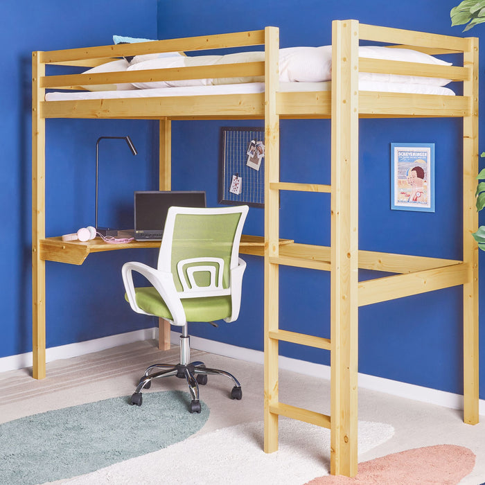 Beliani - LOURY - Kinderbed - Lichtbruin - 90 x 200 cm - Dennenhout