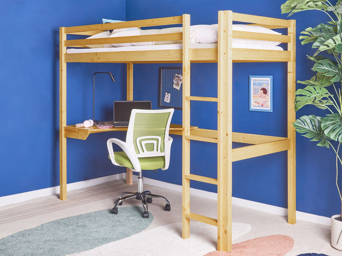 Beliani - LOURY - Kinderbed - Lichtbruin - 90 x 200 cm - Dennenhout