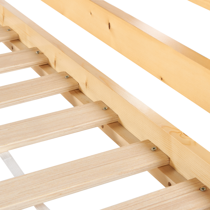 Beliani - LOURY - Kinderbed - Lichtbruin - 90 x 200 cm - Dennenhout