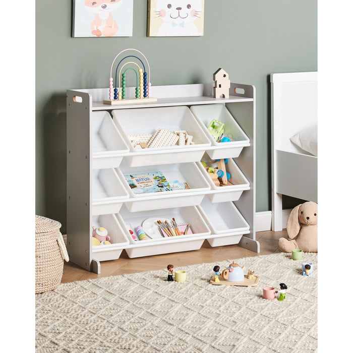 Beliani - COLLIE - Kast met 9 dozen - Grijs|Wit - MDF